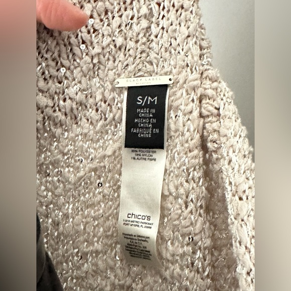 Chico’s Black Label Sequin Cocoon Cotton-blend Boho Vest sweater - Picture 14 of 16